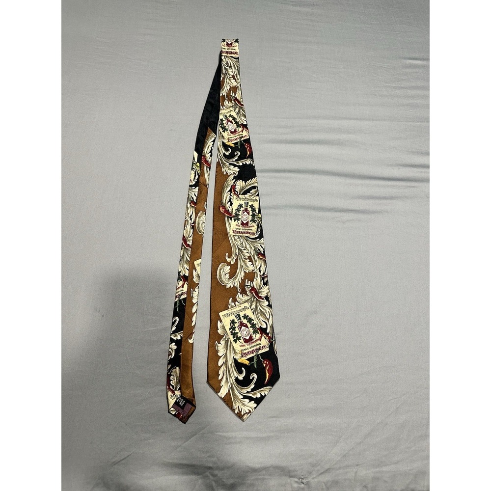 VTG Tabasco Filigree Brown/Black Silk Neck Tie